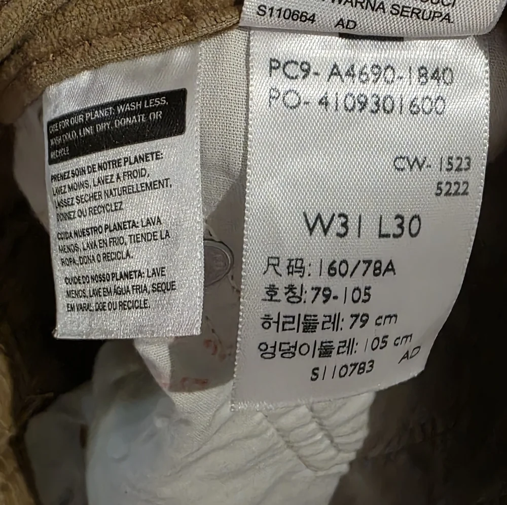 Levi's Men's Brown Corduroy Trousers Size 31/30
